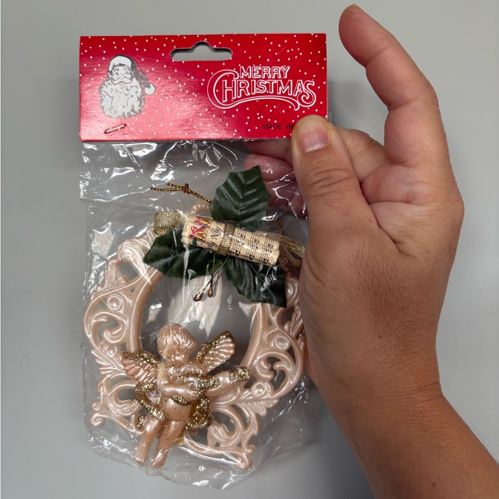 NWT Vintage Christmas Angel Ornament with Gold Accents